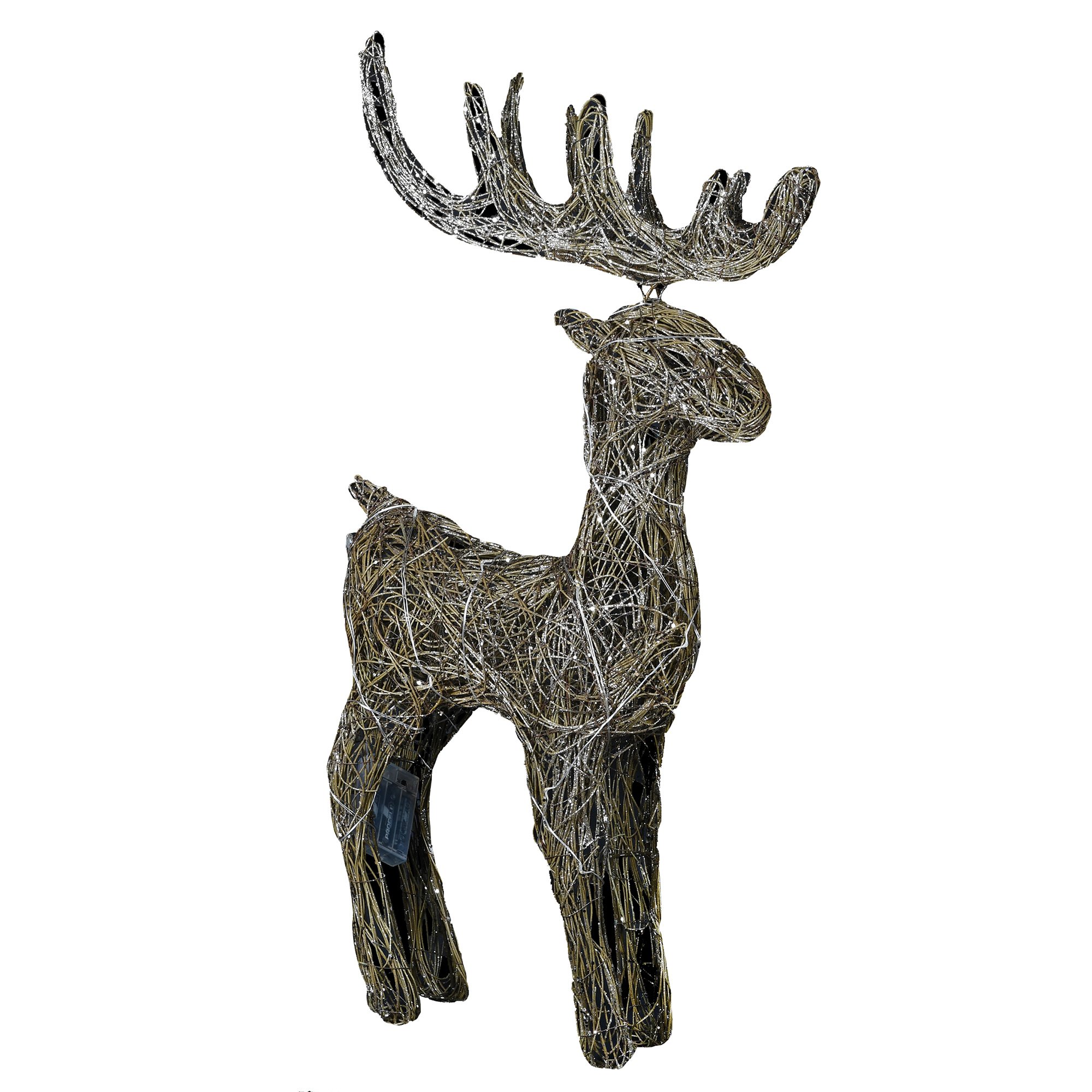 Lit Rattan Reindeer, Gold | Barker & Stonehouse