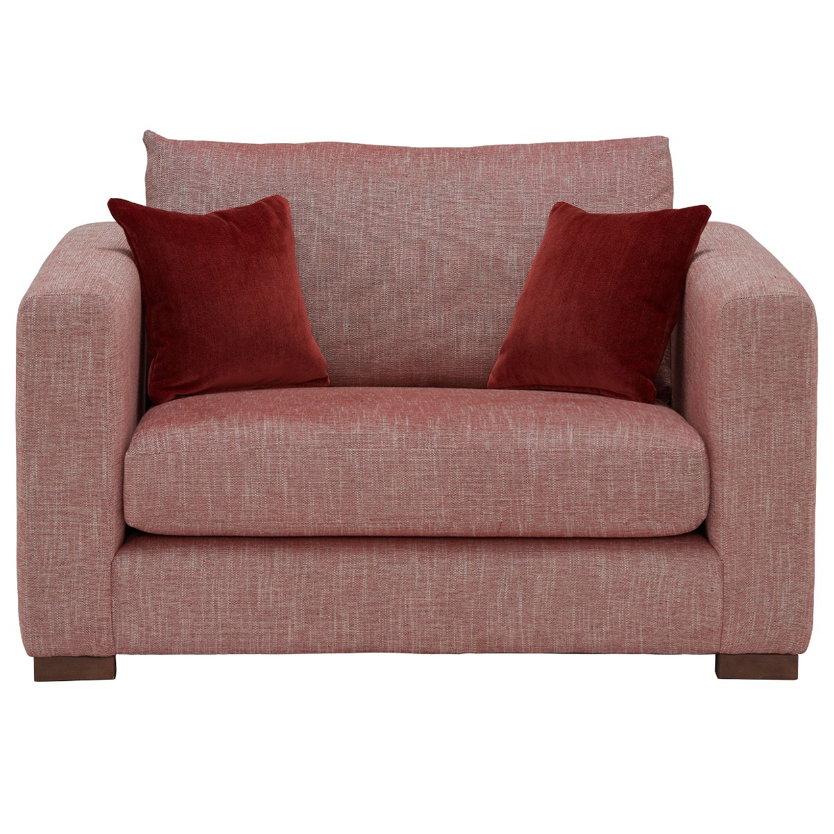 red sofa with chaise lounge