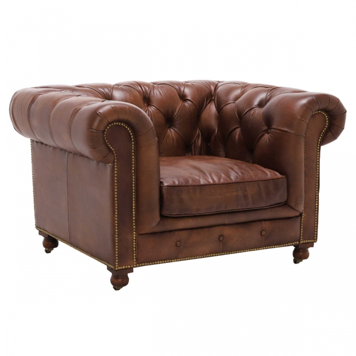 barker and stonehouse brown leather armchair