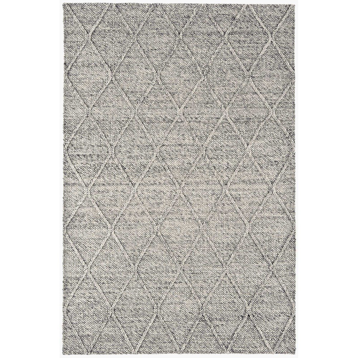 Rugs Flori Diamond Grey Marl 160x230cm Rug, - Barker & Stonehouse