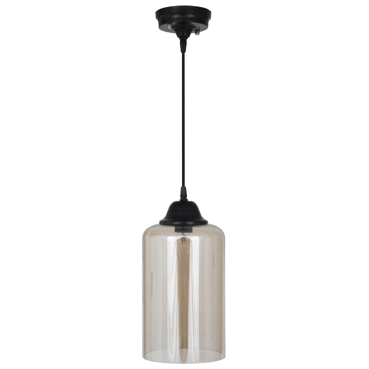 Lustre Gls Drop Pendant Light, Neutral Glass | Barker & Stonehouse