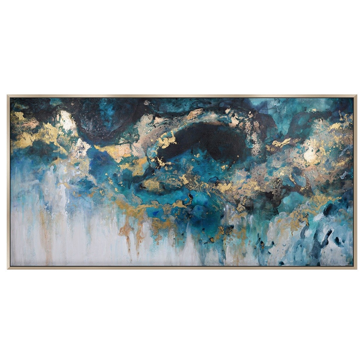 Metallic Storm Picture Print, Square, Blue Canvas | Barker & Stonehouse