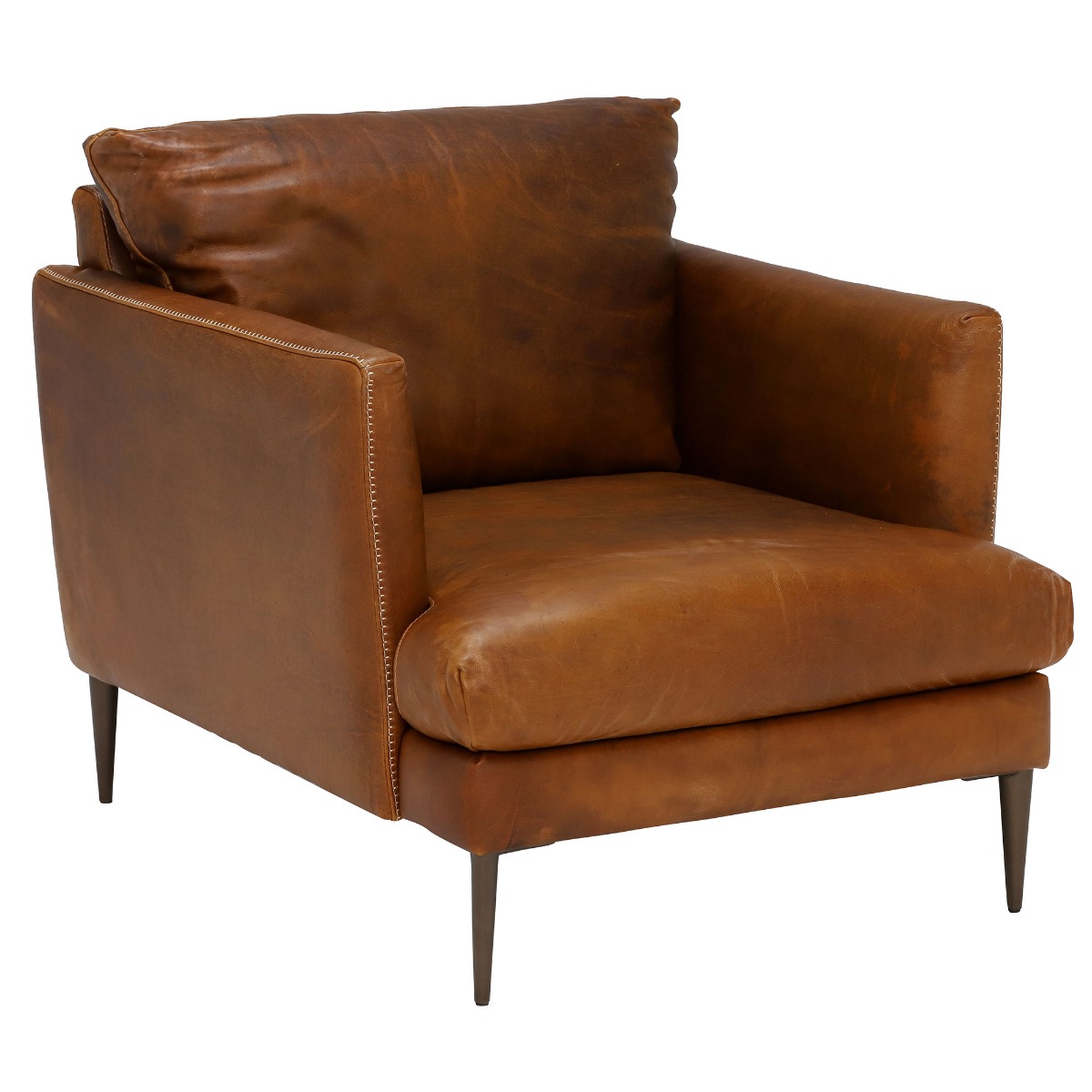 barker and stonehouse brown leather chair