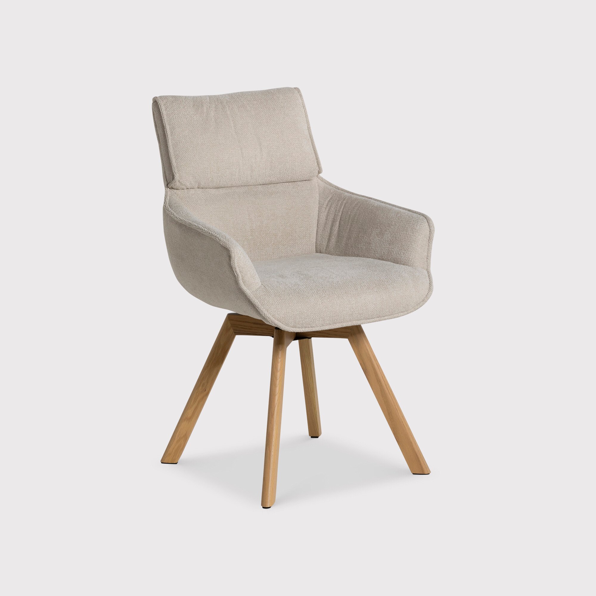 Shona Dining Chair with Wooden Leg, Neutral | Barker & Stonehouse