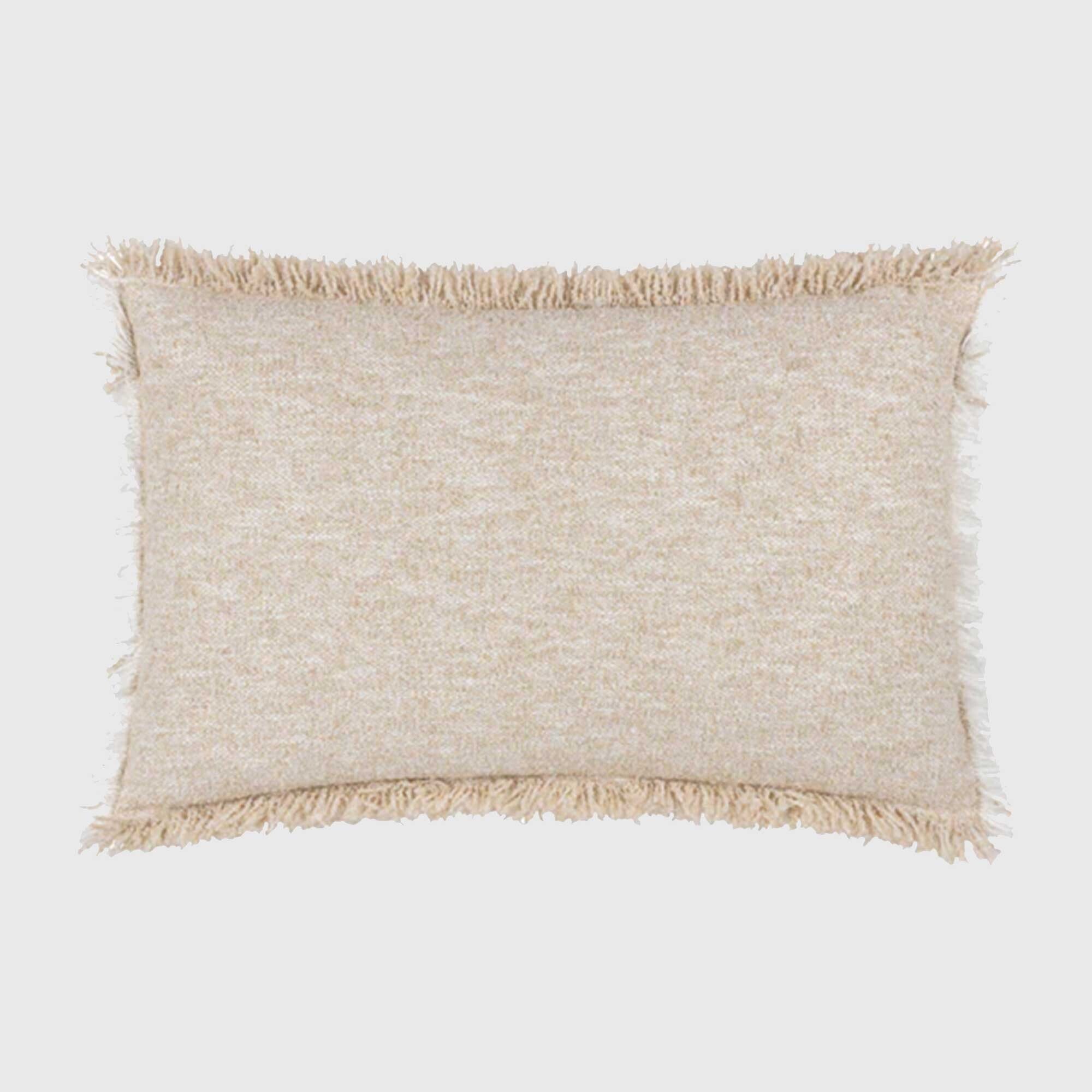 Siesta Neutral Fringed Cushion, - Barker & Stonehouse