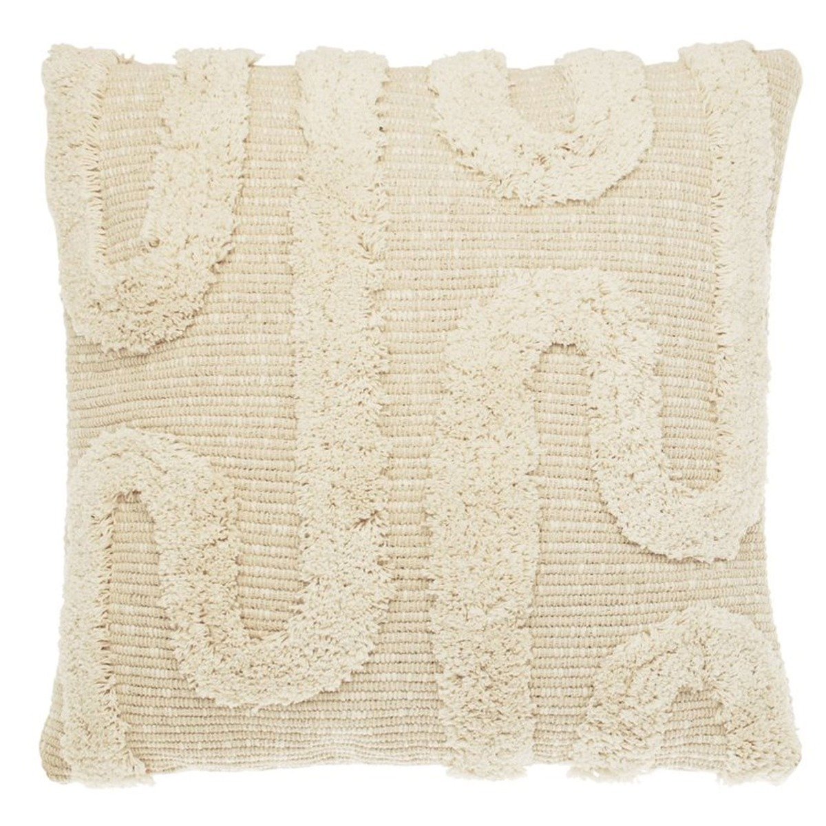 Tufted Curve Cushion, Square, Neutral 100% Cotton | Barker & Stonehouse