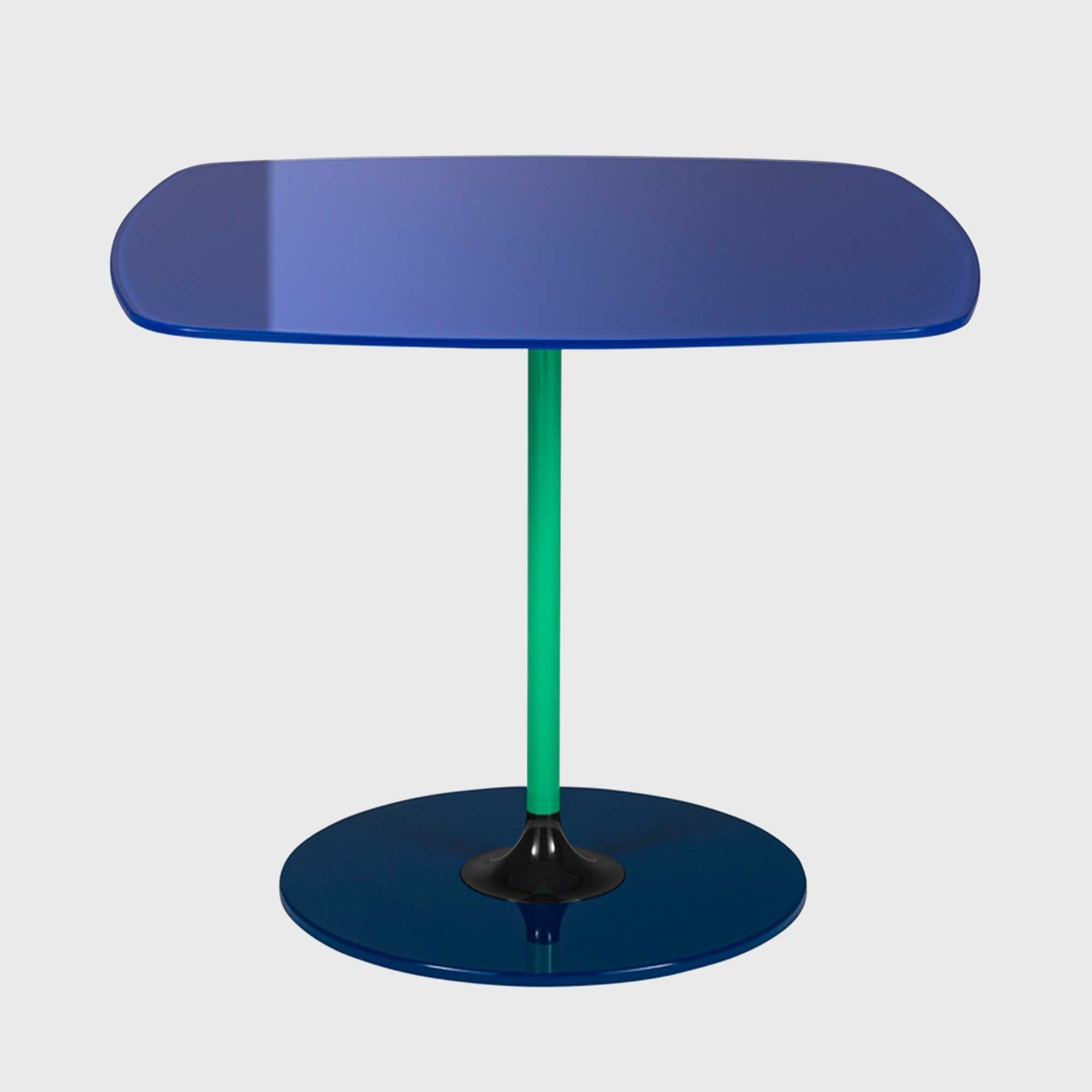 Kartell Thierry Side Table 50x50x40 Blue Glass | Barker & Stonehouse