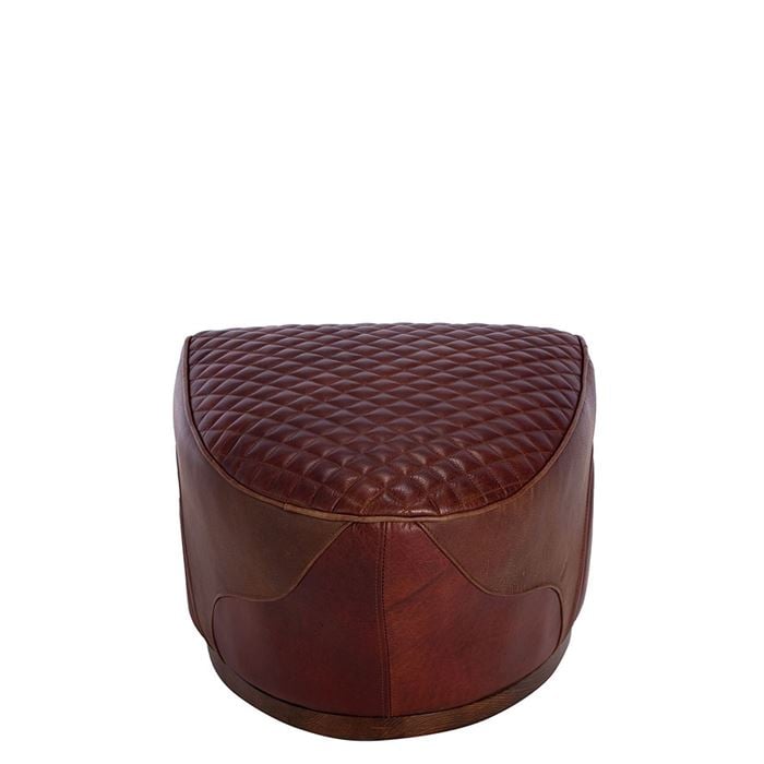 Timothy Oulton Saddle Footstool, Red Leather | Barker & Stonehouse