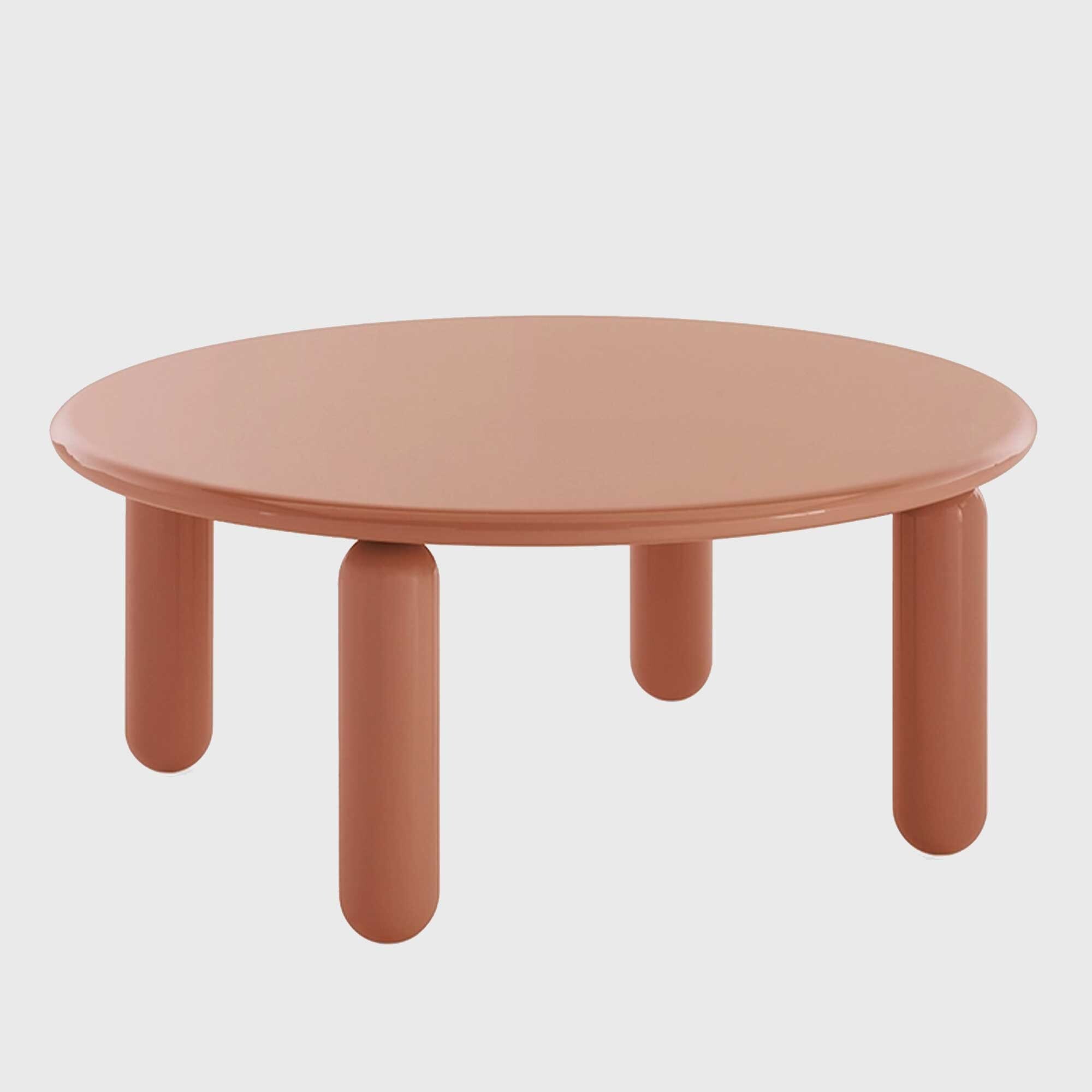 Kartell Undique Mas Side Table 85x85x30 Orange, Round Wood | Barker & Stonehouse