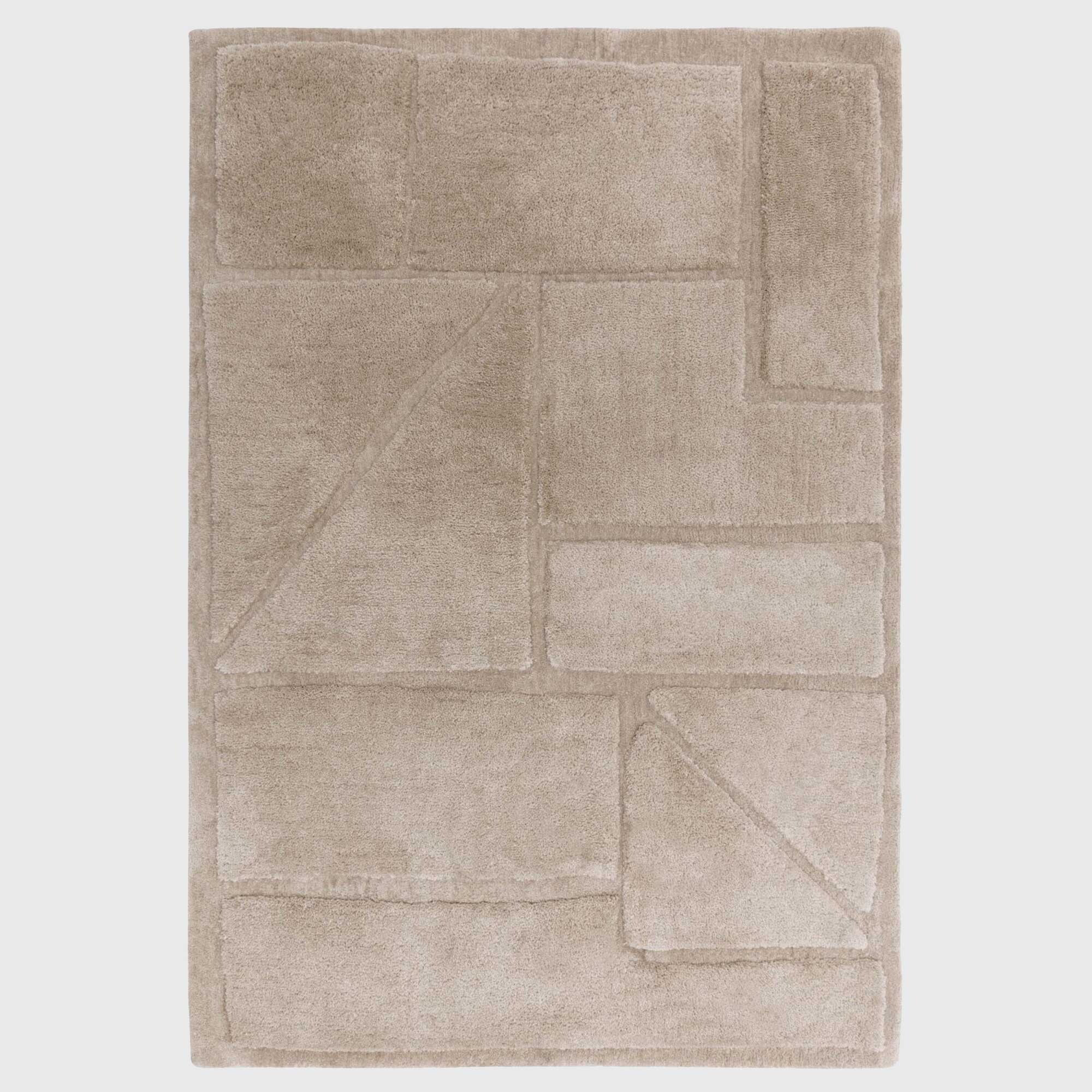 VISTA 160X230CM SAND RUG, Square, Neutral Polyester | Barker & Stonehouse